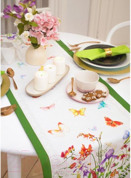 Изображение товара Дорожка на стол Этель Луговые цветы / 4026196 (40x146)