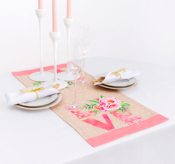 Изображение товара Дорожка на стол Этель Пионы / 4026206 (30x70)