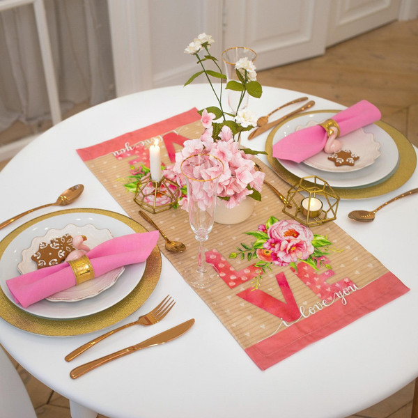 Изображение товара Дорожка на стол Этель Пионы / 4026206 (30x70)