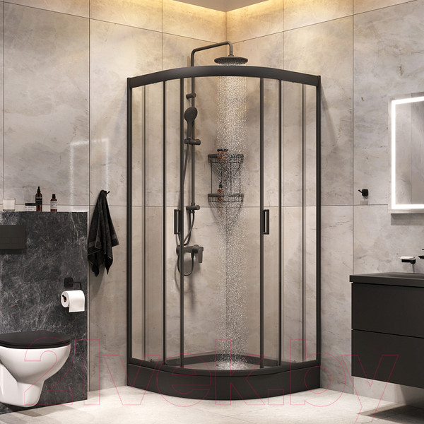 Изображение товара Душевой уголок AM.PM Gem 90x90 WK90EN (черный)