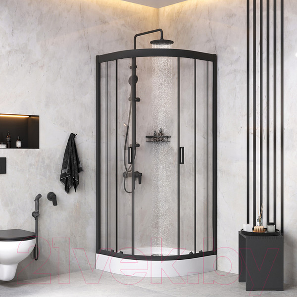 Изображение товара Душевой уголок AM.PM Gem 80x80 WK90EM (черный)