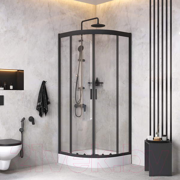 Изображение товара Душевой уголок AM.PM Gem 80x80 WK90EM (черный)