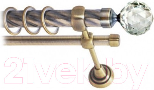 Изображение товара Набор наконечников для карниза Lm Decor YF130 Кристалл 25мм (2шт, антик)