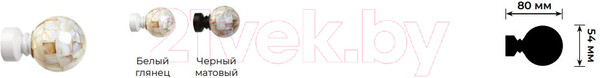 Изображение товара Набор наконечников для карниза Lm Decor YF072 Шар перламутр 25мм (2шт, черный матовый)