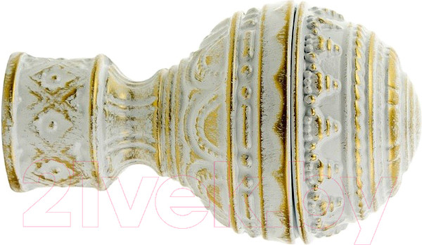 Изображение товара Набор наконечников для карниза Lm Decor YF161 Ампир 25мм (2шт, белое золото)