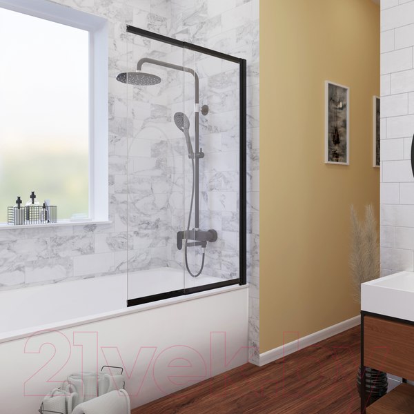 Изображение товара Стеклянная шторка для ванны Wasserkraft Dill 61S02-100