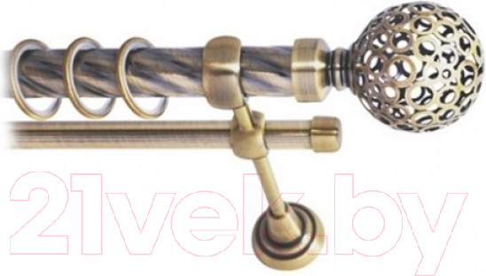 Изображение товара Набор наконечников для карниза Lm Decor YF095 Ажур 25мм (2шт, антик)