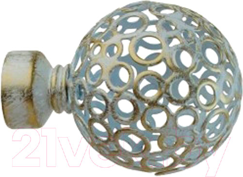 Изображение товара Набор наконечников для карниза Lm Decor YF095 Ажур 25мм (2шт, белое золото)