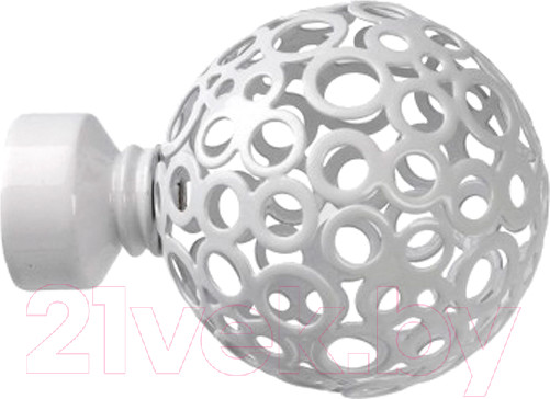 Изображение товара Набор наконечников для карниза Lm Decor YF095 Ажур 25мм (2шт, белый глянец)