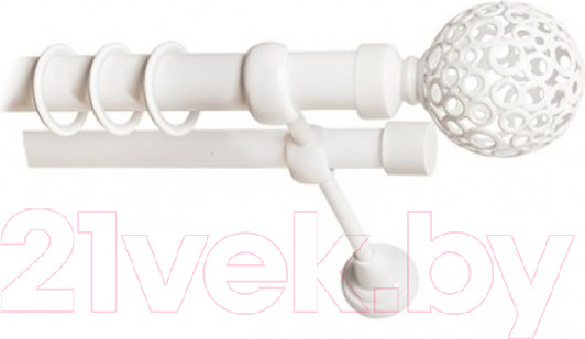 Изображение товара Набор наконечников для карниза Lm Decor YF095 Ажур 25мм (2шт, белый глянец)
