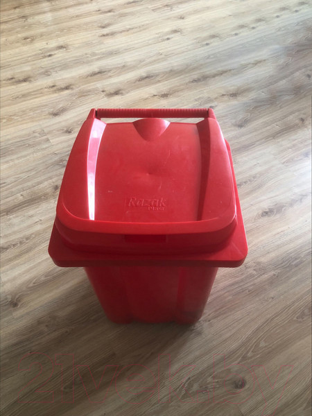 Изображение товара Контейнер для мусора Эдванс 60л, с крышкой (красный, без педали)