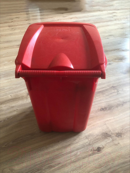 Изображение товара Контейнер для мусора Эдванс 60л, с крышкой (красный, без педали)