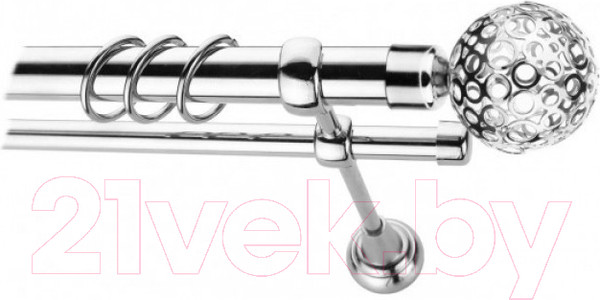 Изображение товара Набор наконечников для карниза Lm Decor YF095 Ажур 25мм (2шт, хром)