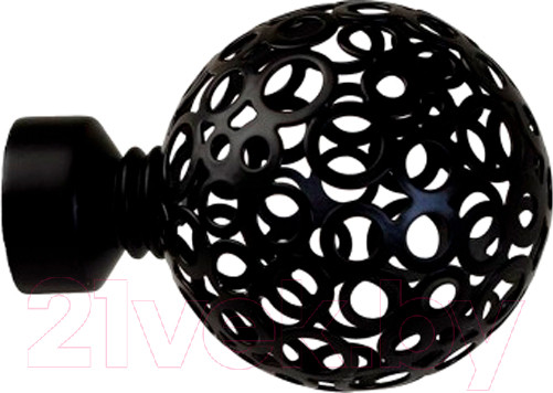 Изображение товара Набор наконечников для карниза Lm Decor YF095 Ажур 25мм (2шт, черный матовый)