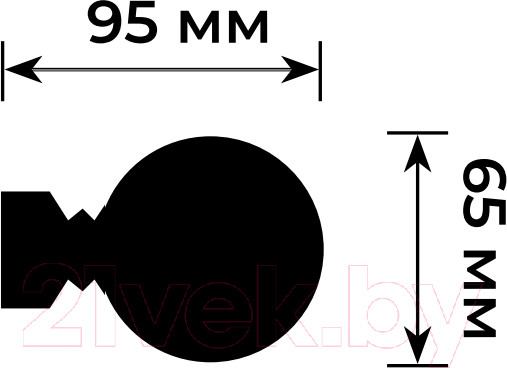 Изображение товара Набор наконечников для карниза Lm Decor YF095 Ажур 25мм (2шт, черный матовый)