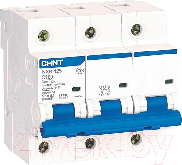 Изображение товара Выключатель автоматический Chint NXB-125 3P 125А 10kA C (R) / 816143