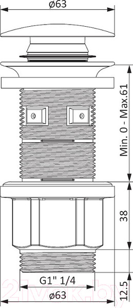Изображение товара Донный клапан Damixa Option 210600200 (белый глянцевый)