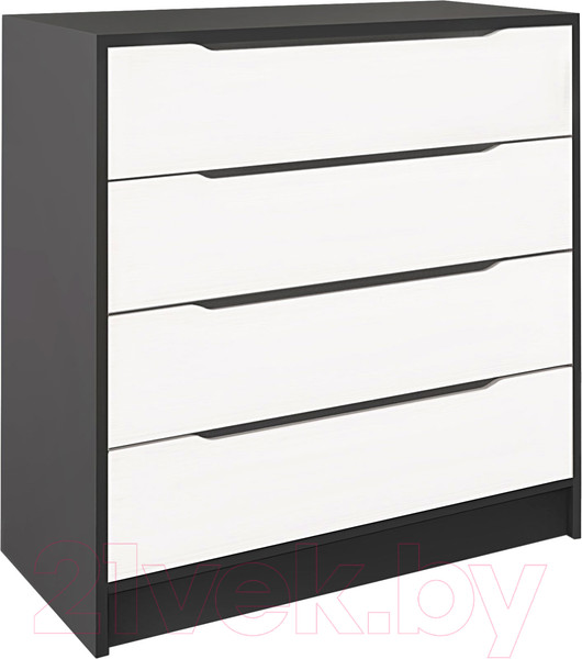 Изображение товара Комод Артём-Мебель Интерио 2 СН 111.03 (белый/графит)
