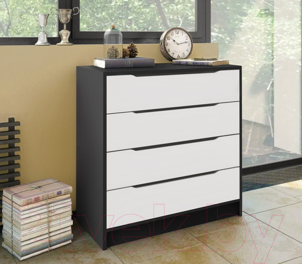 Изображение товара Комод Артём-Мебель Интерио 2 СН 111.03 (белый/графит)