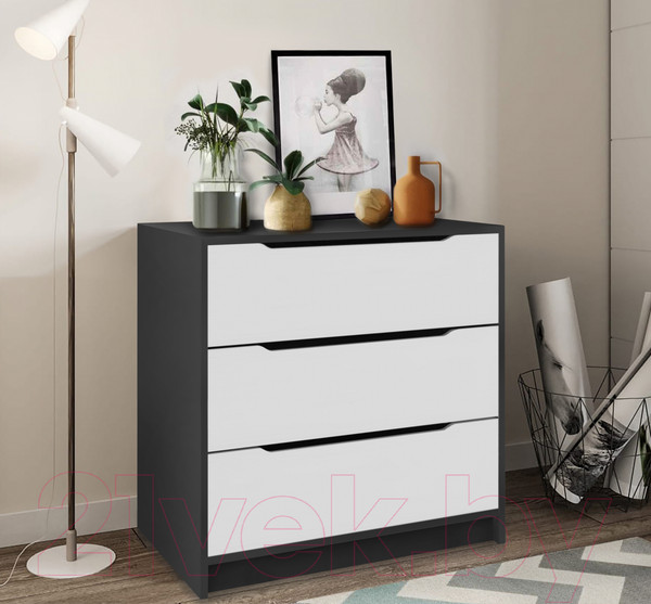 Изображение товара Комод Артём-Мебель Интерио 1 СН 111.04 (белый/графит)