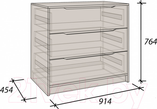 Изображение товара Комод Артём-Мебель Интерио 1 СН 111.04 (белый/графит)