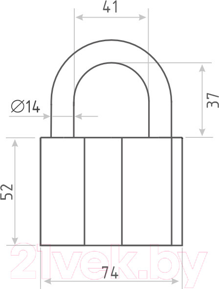 Изображение товара Замок навесной Нора-М ЗН-409-80мм (3кл)