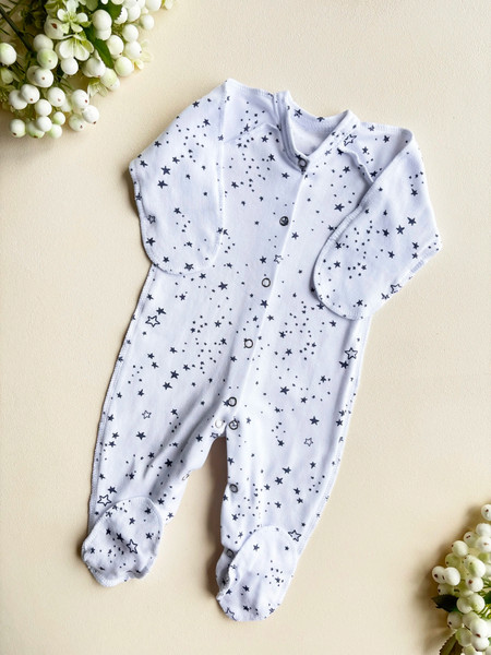 Изображение товара Комбинезон для малышей Sofi 3009 (р.56, звездопад/интерлок)