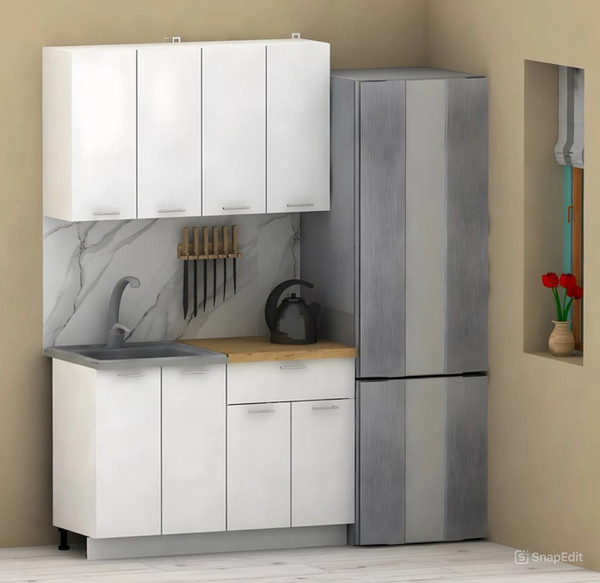 Изображение товара Кухонный гарнитур Eligard Lion 1.2 (белый/дуб бунратти)