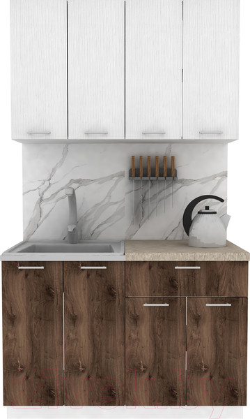 Изображение товара Кухонный гарнитур Eligard Lion 1.2 (белый/дуб нокс/малага)