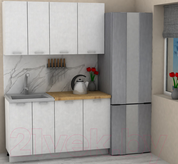 Изображение товара Кухонный гарнитур Eligard Lion 1.4 (белый/дуб бунратти)