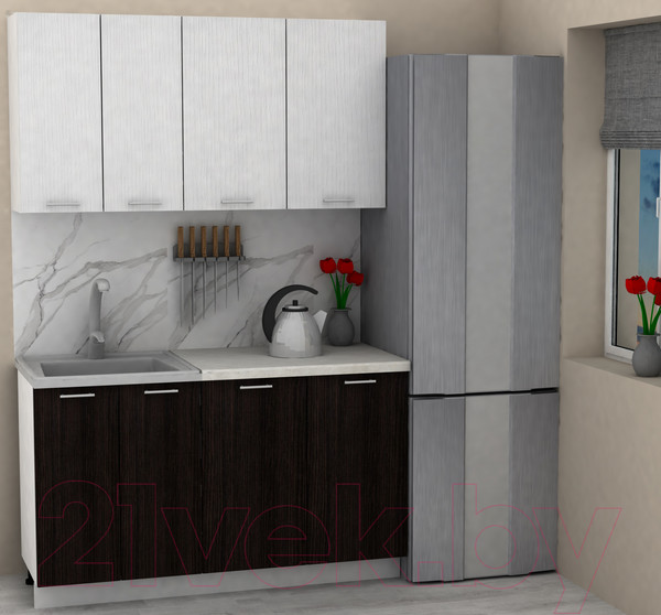 Изображение товара Кухонный гарнитур Eligard Lion 1.4 (белый/дуб марбург/королевский опал)