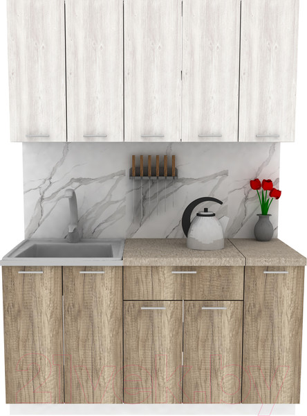 Изображение товара Кухонный гарнитур Eligard Lion 1.5 (сосна каньон/дуб каньон/малага)