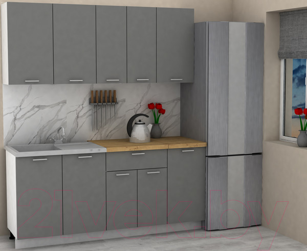 Изображение товара Кухонный гарнитур Eligard Lion 1.8 (дымчатый алмаз/дуб бунратти)