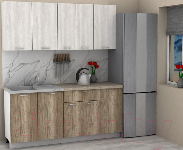 Изображение товара Кухонный гарнитур Eligard Lion 1.8 (сосна каньон/дуб каньон/малага)