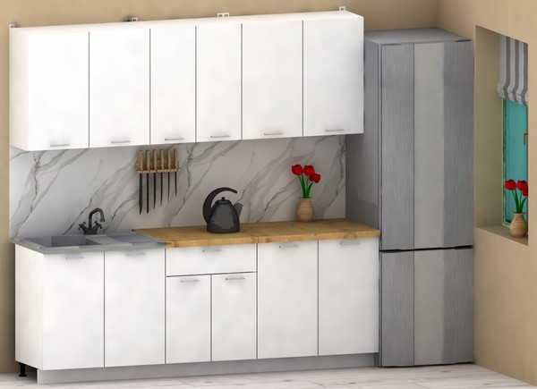 Изображение товара Кухонный гарнитур Eligard Lion 2.2 (белый/дуб бунратти)