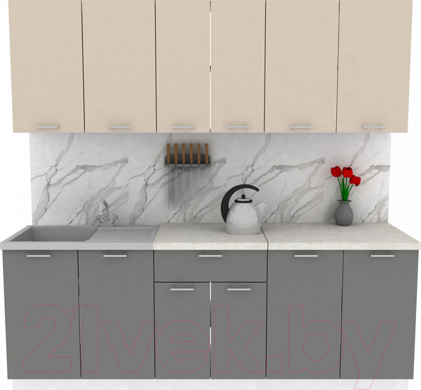 Изображение товара Кухонный гарнитур Eligard Lion 2.2 (персидский жемчуг/дымчатый алмаз/королевский опал)