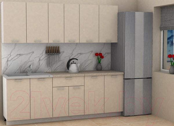 Изображение товара Кухонный гарнитур Eligard Lion 2.2 (персидский жемчуг/малага)