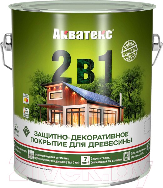 Изображение товара Защитно-декоративный состав Акватекс 2в1 (2.7л, орех)