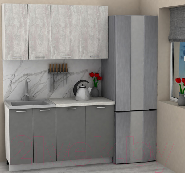 Изображение товара Кухонный гарнитур Eligard Lion 1.4 (ледяное дерево/дымчатый алмаз/королевский опал)