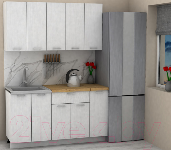 Изображение товара Кухонный гарнитур Eligard Lion 1.5 (белый/дуб бунратти)