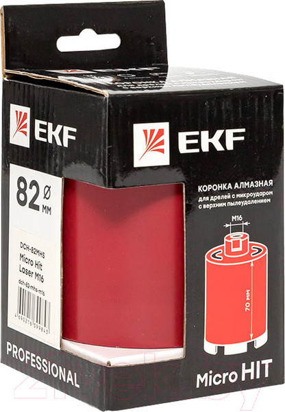Изображение товара Коронка EKF Алмазная для дрелей / dch-82-mhs-m16