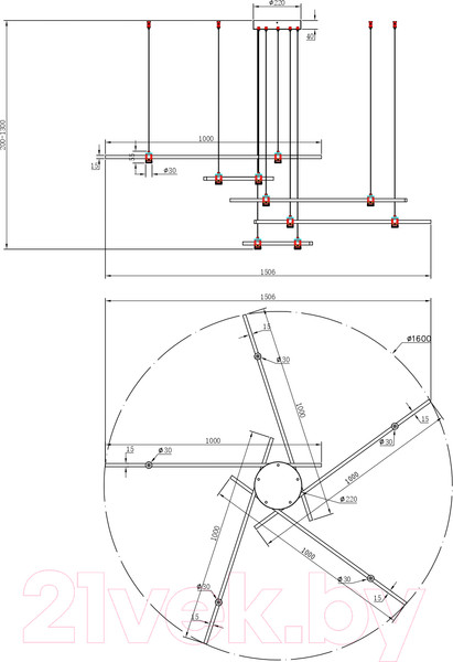 Изображение товара Потолочный светильник Arte Lamp Errai A2195SP-5BK