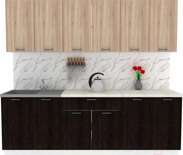 Изображение товара Кухонный гарнитур Eligard Lion 2.4 (дуб сонома/дуб марбург/королевский опал)