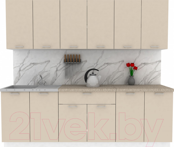 Изображение товара Кухонный гарнитур Eligard Lion 2.4 (персидский жемчуг/малага)