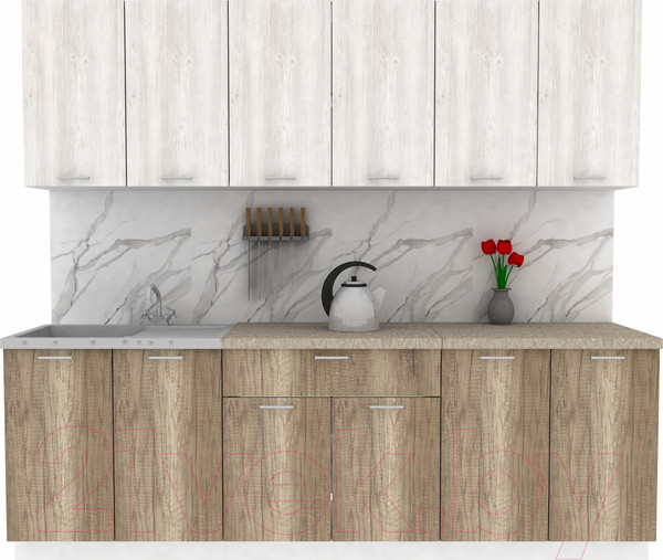 Изображение товара Кухонный гарнитур Eligard Lion 2.4 (сосна каньон/дуб каньон/малага)