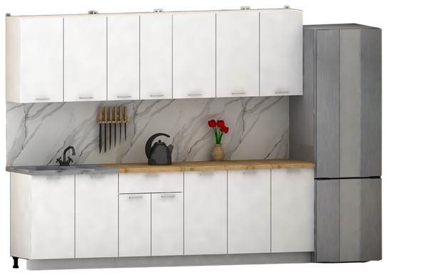 Изображение товара Кухонный гарнитур Eligard Lion 2.6 (белый/дуб бунратти)