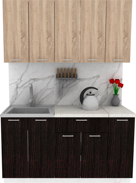 Изображение товара Кухонный гарнитур Eligard Lion 1.5 (дуб сонома/дуб марбург/королевский опал)