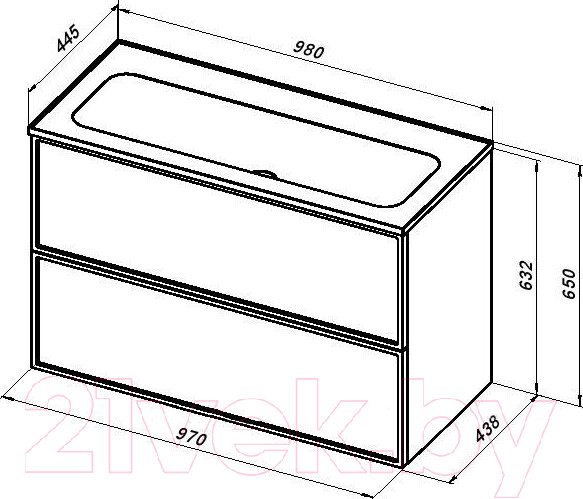 Изображение товара Умывальник Aquanet Арт 100 / 318926