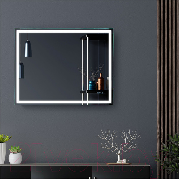 Изображение товара Зеркало Алмаз-Люкс Dallas 9070s-6 (90x70см, с подсветкой и сенсорной кнопкой)