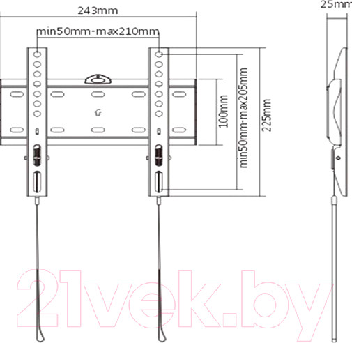 Изображение товара Кронштейн для телевизора Gembird WM-42F-01
